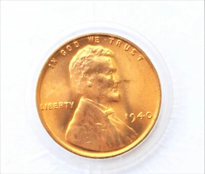 1940 1C Lincoln Wheat Cent DDO Doubled Die Obverse Uncirculated Red Coin ERROR - Image 1 of 4