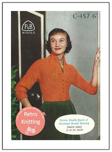 50er Jahre Strickjacke Vintage Strickmuster - Kopie - Bild 1 von 1