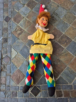 Antike Kasperlefigur Handpuppe Kasper Handgeschnitzt Kersa  Kopf aus Holz - Bild 1 von 4