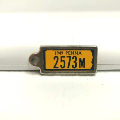 RARE VTG Disabled Veterans Mini License Plate Key Chain Ring PENNSYLVANIA 1949 - Image 1 of 2
