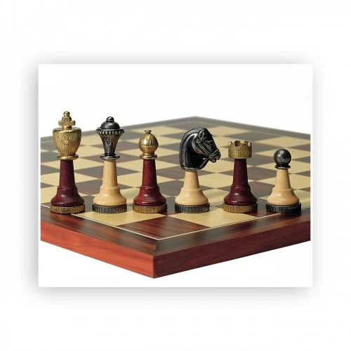 Chess Pieces - Wood And Metal - Staunton - King Height 75Mm - Image 1 of 1