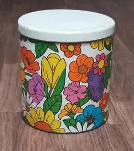 Vintage Ballonoff 1970er Jahre Vintage Retro Dose Küche Kanister Flower Power Mod 8 Zoll hoch - Bild 1 von 17