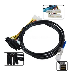 Mini SAS HD SFF-8644 to 4 Ports SAS SFF-8482 29P server Adapter Cable 2M 6.6FT - Picture 1 of 17