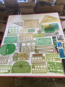 31 VTG BEROL RAPIDESIGN, PICKETT, DIETZEN, Drafting Templates Lot 1970's-80's - Picture 1 of 10