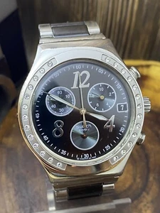 Irony Dreamwhite Siver Chronograph Black  Silver -Tone Steel Ladies Watch #4906 - Picture 1 of 15