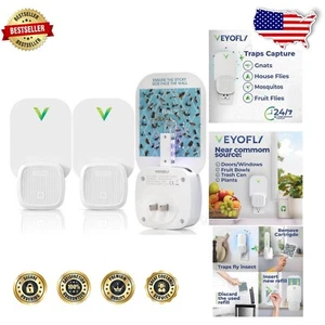 Non-Toxic Indoor Fly Trap Set: 2 Stylish Devices & 6 Adhesive Refills Included - Picture 1 of 11