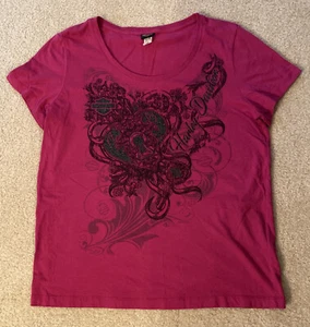 Harley Davidson 2017 Pink Women XL Chambersburg, PA Double Sided Graphic T-Shirt - Picture 1 of 3