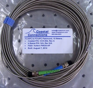 Fiber Optic Patch Cable FC/APC to FC/UPC PM 620-850nm PM630-HP fiber, 10 meters - Picture 1 of 5