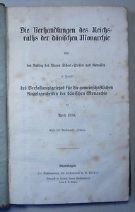 PREGUNTA SCHLESWIG-HOLSTEIN: Protocolo DANÉS RICHSRATH 1856 / SCHEEL-PLESSEN - Imagen 1 de 5