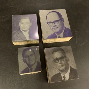 Juego de 4 MCM Hombre Cabeza Shot Impresora Bloque Impresión Comercio Artefacto Herramienta Hombres Locos - Imagen 1 de 5