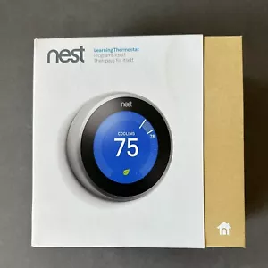 Nest Thermostat T3007ES 3rd Gen Stainless Steel - Picture 1 of 4