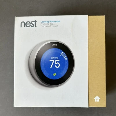 Nest Thermostat T3007ES 3rd Gen Stainless Steel - Image 1 of 4