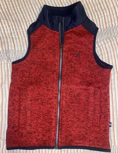 Nautica Vest Little Boys Red Rouge Size Small 4 Zipper - Picture 1 of 5
