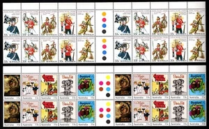 1985 AUSTRALIA Sc #945 + 960 (Uniforms + Children's Books) Blocks of 20 Mint NH - Picture 1 of 4