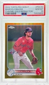 PSA 10 Marcelo Mayer 2022 Topps Pro Debut Gold Refractor Prospect Rookie RC /50 - Picture 1 of 2
