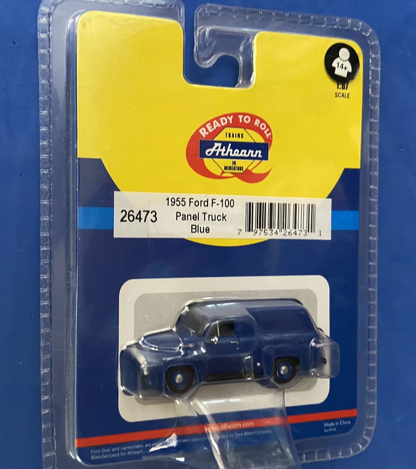 ATHEARN26473 *1955 FORD F-100 PANEL DELIVERY TRUCK, BLUE *BRAND 1:87 * NEW* - Image 1 of 1