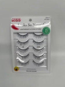 Kiss Looks So Natural Lightweight & Comfortable Lashes 5 Pack KPLM01 03 - Picture 1 of 2
