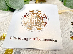 Einladungskarten Einladung zur Kommunion Konfirmation Taufe mit Umschlag - ZK617 - Bild 1 von 6