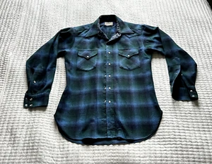 Vintage Pendleton Mens Wool Shirt Size M 100% Wool Western Plaid Flannel USA - Picture 1 of 9