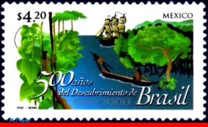 2184 MÉXICO 2000 DESCUBRIMIENTO DE BRASIL, 500 AÑOS, HISTORIA, BARCOS, MI# 2834, MNH - Imagen 1 de 2