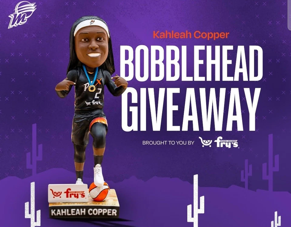 Phoenix Mercury Kahleah Copper SGA Gold Medal Bobble Bobblehead NIB - Image 1 of 1