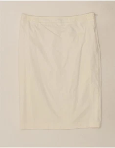 MOSCHINO Womens Straight Skirt US 10 Large W30 White Cotton BY61 - Picture 1 of 3