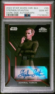 2022 Topps Chrome Black Stephen Stanton Dark Side Auto Admiral Tarkin PSA 10 G22 - Bild 1 von 2