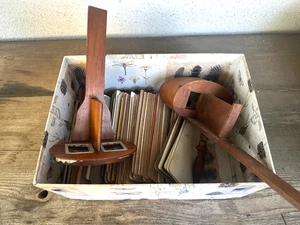 134 Stereoview Cards 2 StereoScopes Collection Antique As IS Card Scope Viewer - Picture 1 of 12