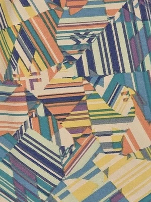 Leggings Lularoe Tween - Rayas de Verano - Verde, Púrpura, Crema, Amarillo, Melocotón  Foto 1 de 4