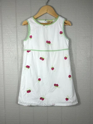 Vintage 90s Strawberry Fair Girls Shift Dress Size 5 Embroidered Strawberries - Image 1 of 4