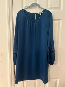 Schönes Pleione türkisfarbenes Langarmkleid Größe Small neu mit Etikett - Bild 1 von 6