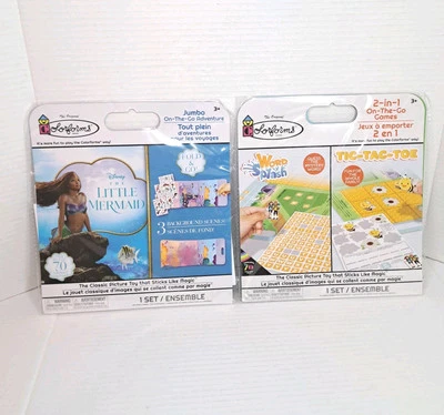 NUEVO Lote de 2 juegos Colorforms Sirenita y salpicaduras de palabras con pegatinas Tic Tac Toe  Foto 1 de 2