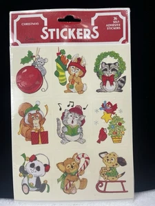36 Vintage versiegelte Eureka Weihnachtsaufkleber Tiere sein fröhlich versiegelt Neu aus altem Lagerbestand 80er Kind - Bild 1 von 17