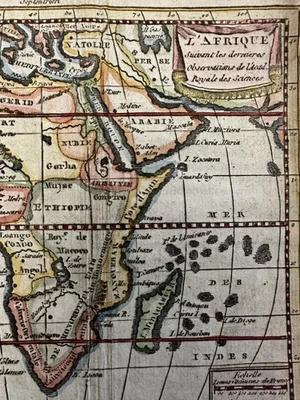 Continente africano África 1772 escaso encantador miniatura mapa HC Foto 1 de 4