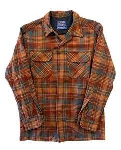Pendleton Jac Board camicia di flanella adatta grande tasca abbottonata plaid ruggine vintage - Foto 1 di 6