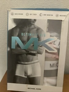 NIB Men’s Michael Kors 2 Pack Ultimate Rib Trunks White Sz Small - Picture 1 of 3