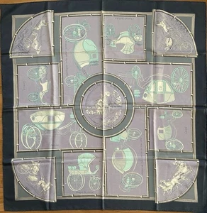 Hermes Voitures De Dames Seidentwill Carre Schal Carrè 90 mit Etikett ohne Karton gebraucht. - Bild 1 von 8