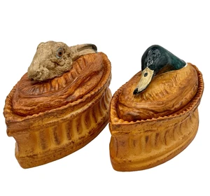 2 French Trompe L’oeil Hare & Duck TERRINE Antiq PATE en CROUTE PILLIVUYT *READ - Picture 1 of 24