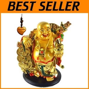 Lachende Buddha Statue für Reichtum Glück - Geschenktüte enthalten - Bild 1 von 8