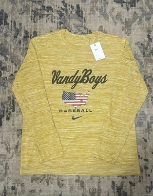 Nike Mens LS Shirt Size XL Vanderbilt Commodores Vandy Boys Baseball Team Issued - Image 1 of 4
