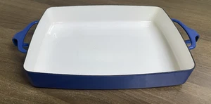 Vintage Dansk Kobenstyle Blue Enamel Rectangle Casserole Dish 8 X 11 - Picture 1 of 6