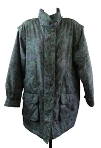 Womens Regatta Long Puffer Coat Green Pockets Water Repellent Zip Up | Size 14 L - Picture 1 of 9