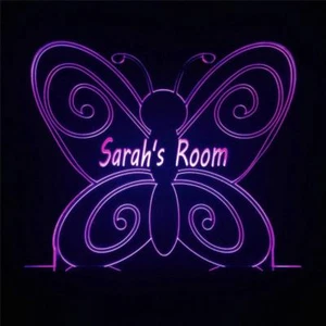 Butterfly Name Personalised 3D LED Night Light Colour Change Lamp - Picture 1 of 5
