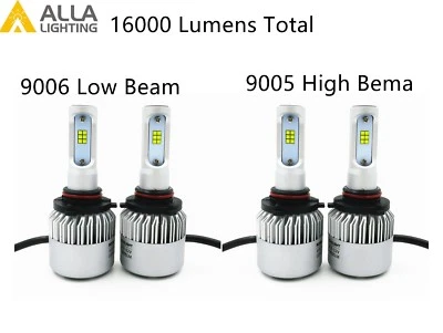 Alla Lighting LED High Low Beam Headlight Bulb Light Kit for Chevy, Xenon White - Image 1 of 4