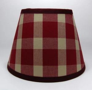 Country Waverly Cranberry Burgundy Liberty Plaid Fabric Lampshade Lamp Shade - Picture 1 of 10