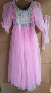 Long Pink Chiffon Dress Princess Pageant Party Maxi Gown Show Dance Costume L/Sm - Picture 1 of 8