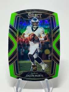Jalen Hurts Rookie RC ~ 2020 Select CLUB LEVEL LIME GREEN DIE CUT PRIZM #250 - Picture 1 of 2