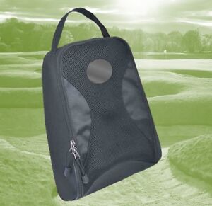EZE Black Double Zip, vented, mesh nylon Golf shoe bag