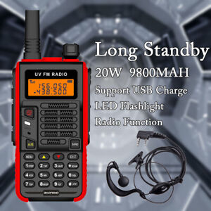 FOR BAOFENG X5 PLUS 20W 9800MAH UHF VHF DUAL BAND 2 WAY HAM RADIO WALKIE TALKIE