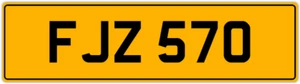 FJZ 570 F 3X3 DATELESS PRIVATE NUMBER PLATE FIN FIONA FRED FAS FAZ FRAN FERN FAY - Picture 1 of 1